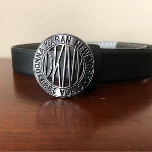Donna Karan New York circa 1989 belt size large black silver on underside